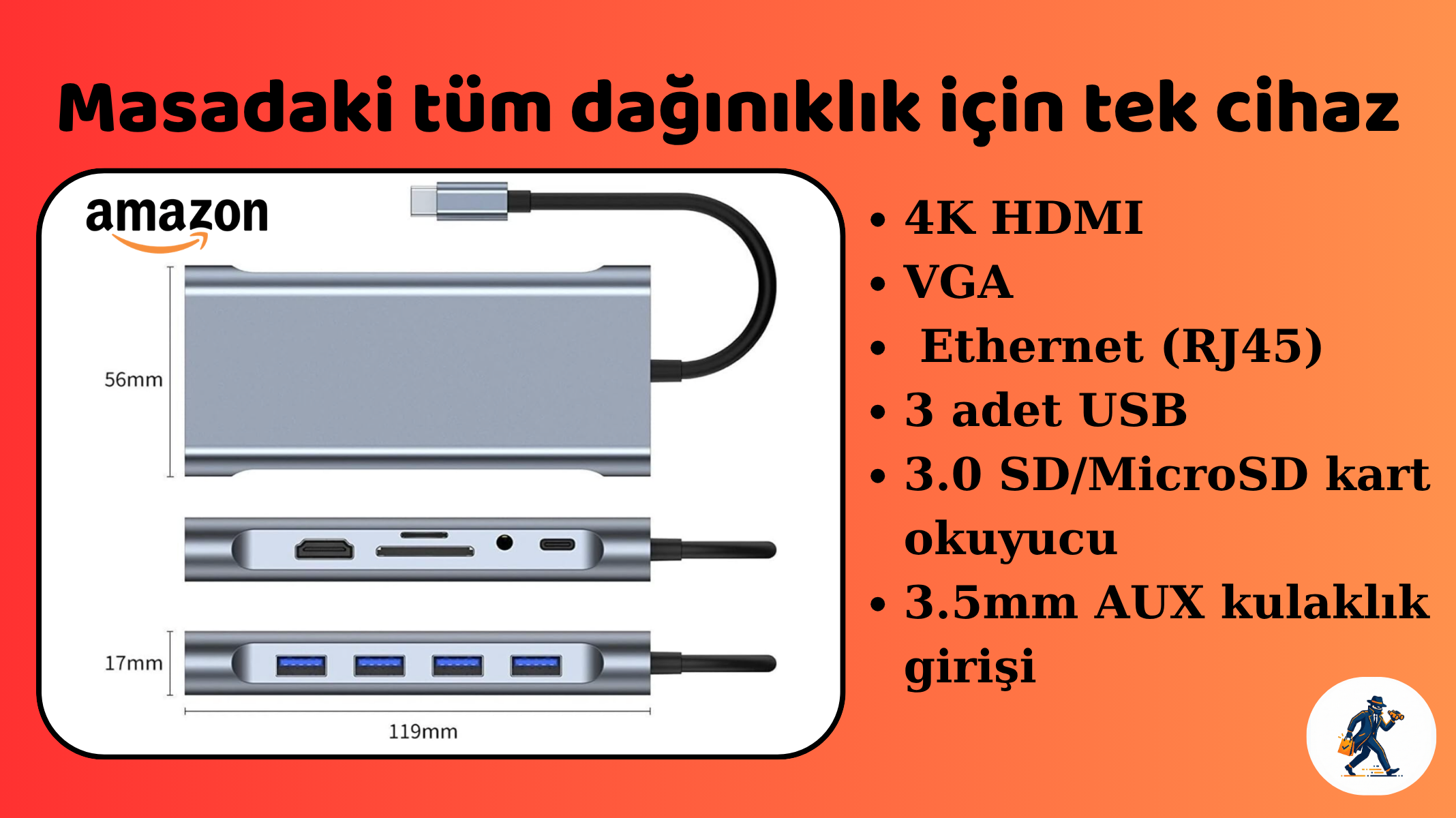 11 in 1 Type-C Hub İncelemesi: Laptopunuzu Komuta Merkezine Çevirin